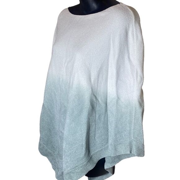 Barefoot dreams poncho cozy chic ultra lite knit ocean breeze ombre waterfall - Picture 5 of 9